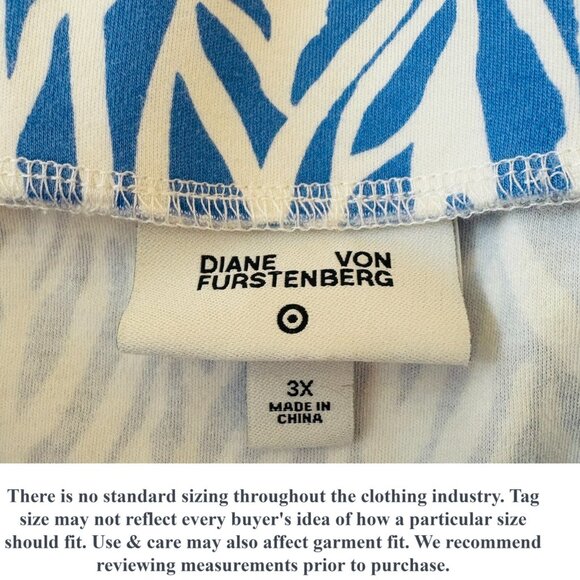 DVF Diane Von Furstenberg X Target A-Line Sea Twig Blue Skirt Plus Size 3X - Picture 8 of 10